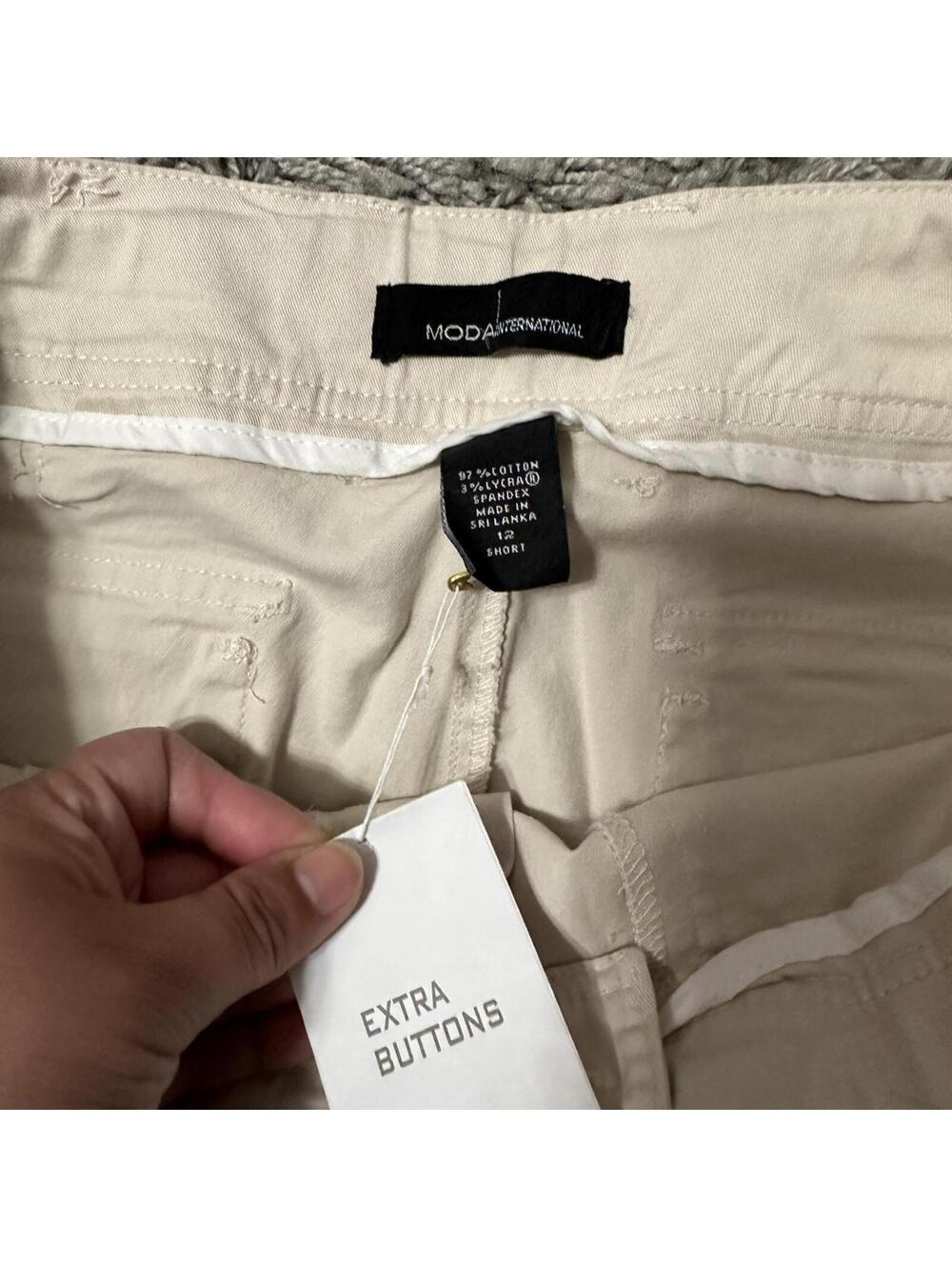Y2K Baggy Cargo Moda International Baggy Flare Cargo Pants Size 12 NWT - Picture 3 of 7